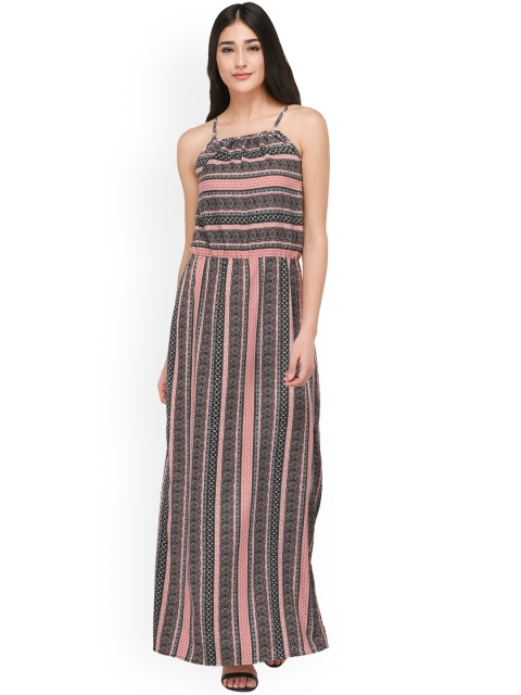 

PURYS Women Black Printed Maxi Dress