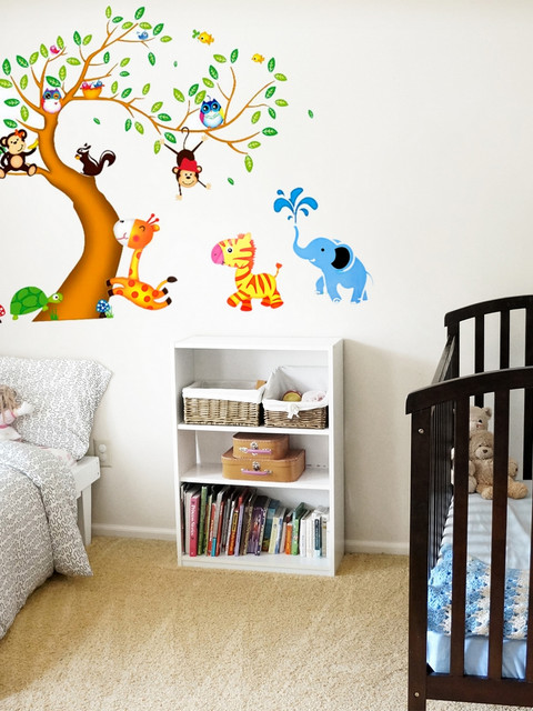 

Cortina Multicoloured Animals Printed Wall Sticker, Multi