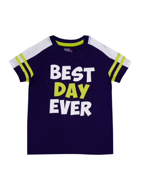 

ventra Boys Violet Printed Round Neck T-shirt