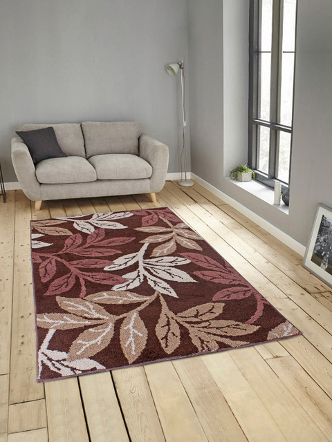 

ROMEE Brown Floral Printed Carpet