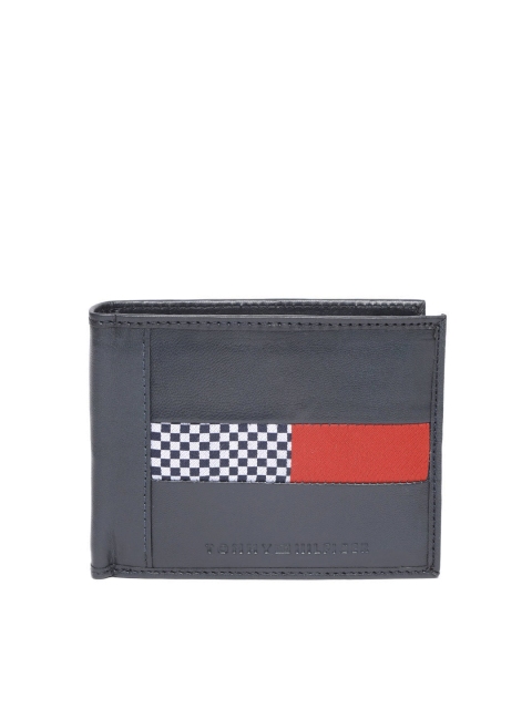 

Tommy Hilfiger Men Navy Blue Solid Leather Two Fold Wallet