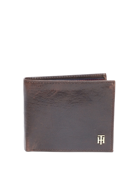 

Tommy Hilfiger Men Coffee Brown Solid Leather Two Fold Wallet