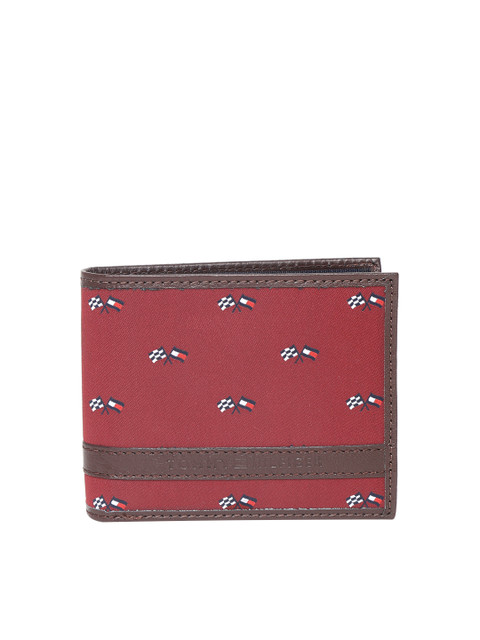 

Tommy Hilfiger Men Maroon & Brown Leather Two Fold Wallet