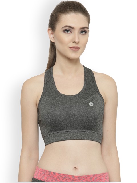 

BUKKUM Charcoal Grey Solid Non-Wired Lightly Padded Sports Bra BSB19002
