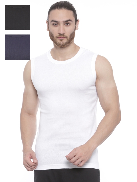 

Bitz Men Pack of 3 Cotton Vests EMT001, White