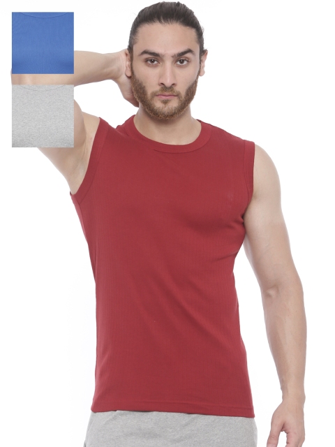 

Bitz Men Pack of 3 Cotton Vests EMT001, Red