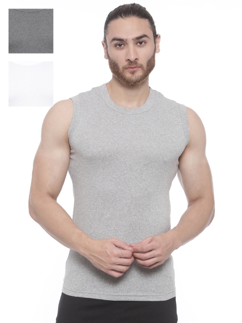 

Bitz Men Pack of 3 Organic Cotton Vests EMT001, Grey