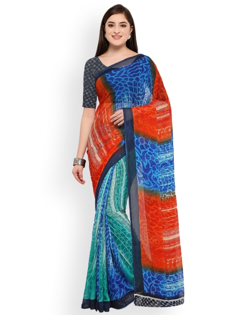 

Ligalz Multicoloured Printed Poly Georgette Saree, Multi