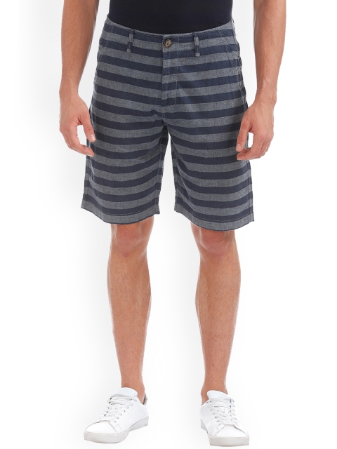 

Aeropostale Men Blue Striped Regular Fit Chino Shorts