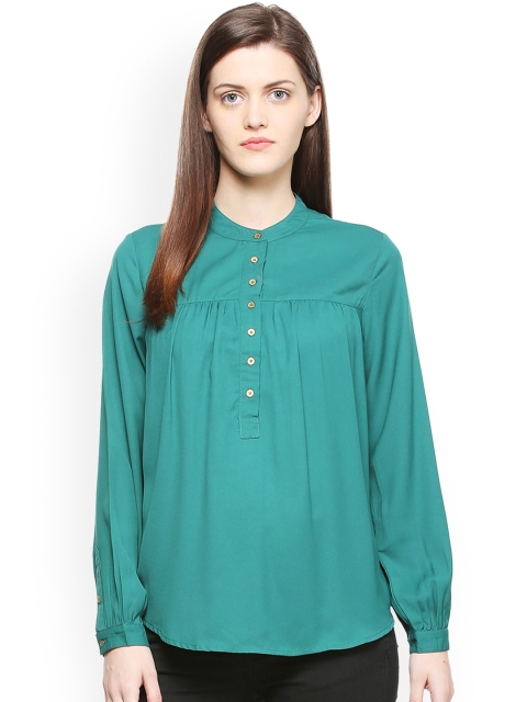 

Van Heusen Woman Women Green Solid Top