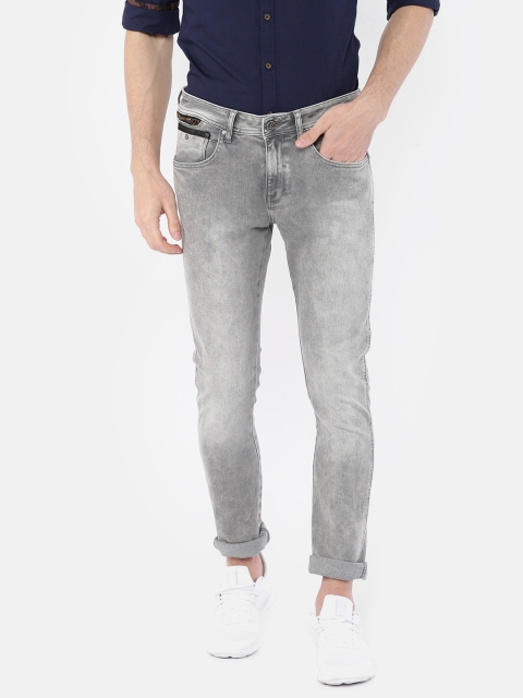 

Wrangler Men Grey Vegas Skinny Fit Low-Rise Clean Look Stretchable Jeans