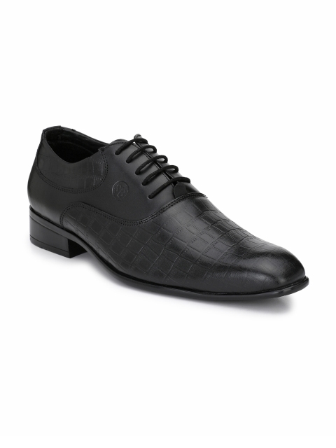 

SADDLE & BARNES Men Black Leather Formal Oxfords