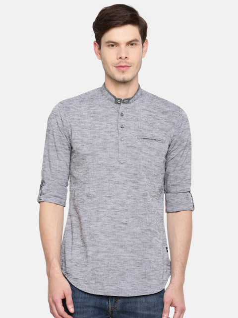 

Killer Men Grey Slim Fit Solid Casual Shirt