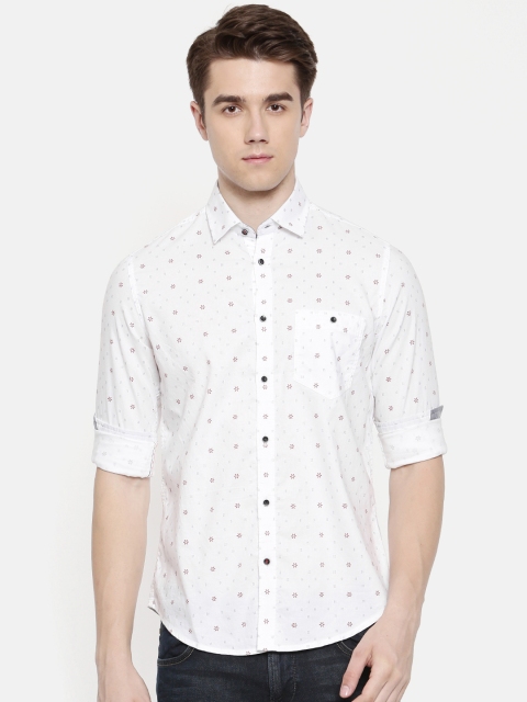 

Killer Men White Slim Fit Geometric Printed Casual Shirt