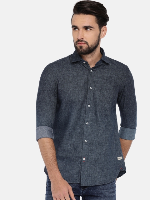 

Killer Men Blue Slim Fit Solid Casual Shirt