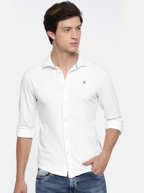 

Killer Men White Slim Fit Solid Casual Shirt