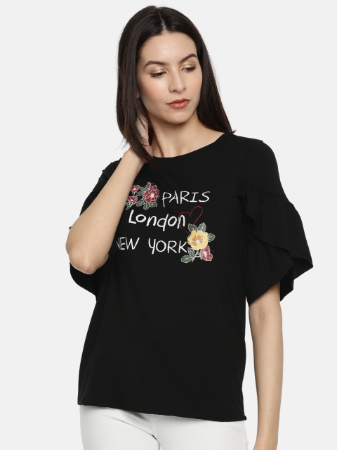 

Vero Moda Women Black Printed Top