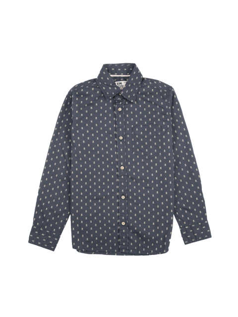

Flying Machine Boys Blue Slim Fit Printed Casual Shirt