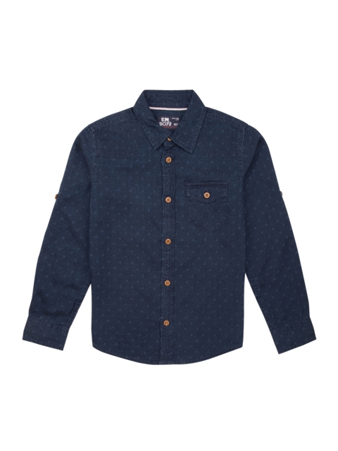 

Flying Machine Boys Blue Slim Fit Printed Casual Shirt