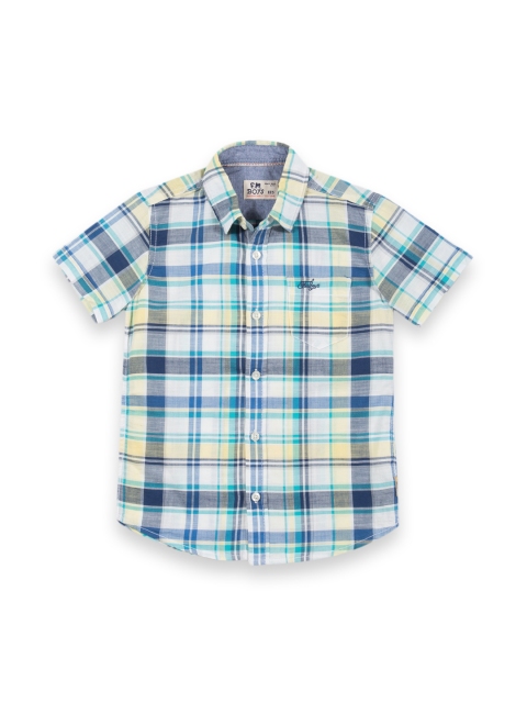 

Flying Machine Boys Blue Slim Fit Checked Casual Shirt