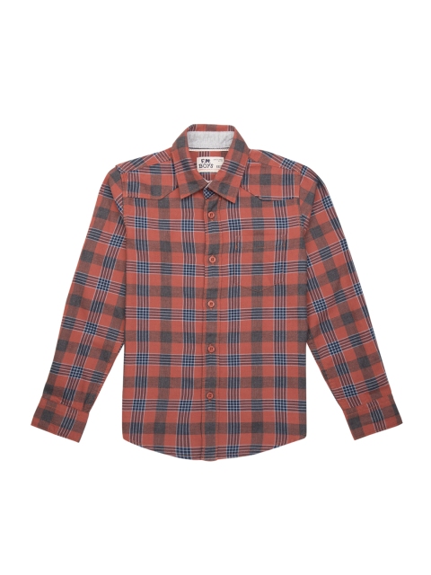 

Flying Machine Boys Rust & Red Slim Fit Checked Casual Shirt