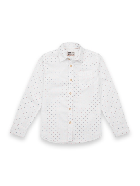 

Flying Machine Boys White Manhattan Regular Fit Printed Casual Shirt