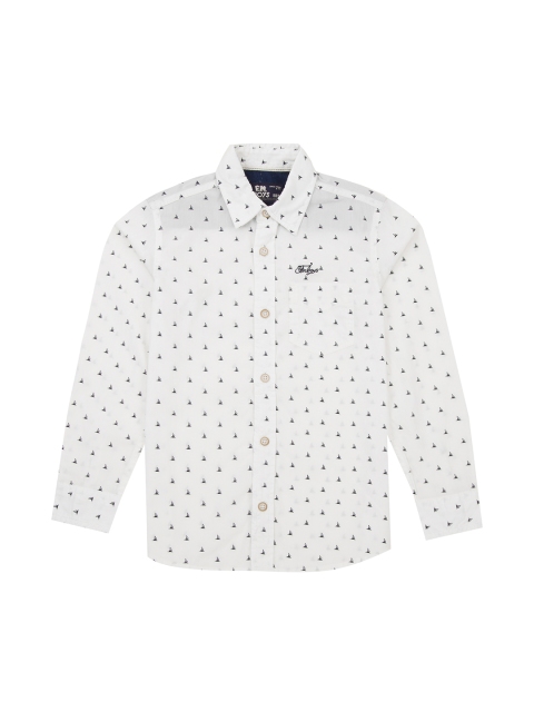 

Flying Machine Boys White Slim Fit Printed Casual Shirt