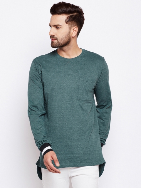 

The Dry State Men Green Solid Round Neck T-shirt