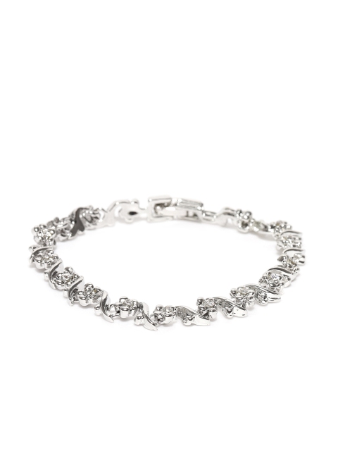 

Mahi Silver-Toned Rhodium-Plated Contemporary Bracelet