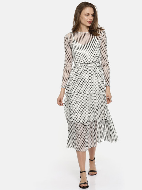 

Vero Moda Women Off-White Printed A-Line Dress