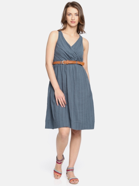 

Vero Moda Women Blue Solid A-Line Dress