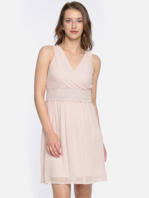 

Vero Moda Women Pink Solid A-Line Dress