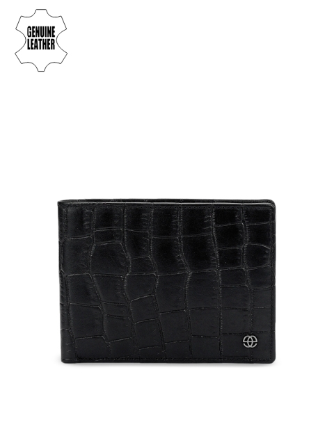 

Eske Men Black Self Design Two Fold Wallet