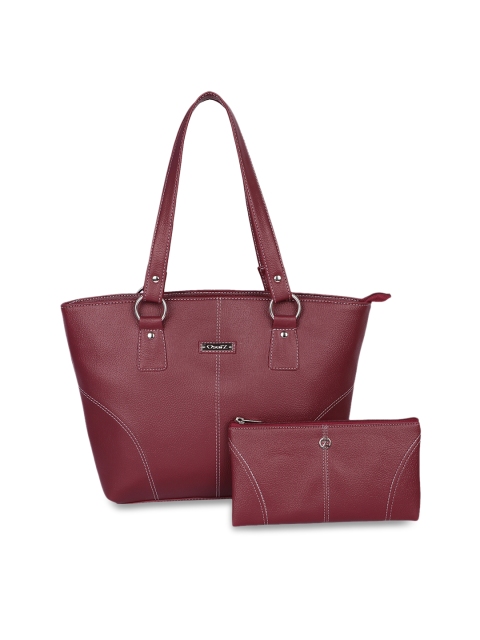 

OsaiZ Maroon Solid Shoulder Bag