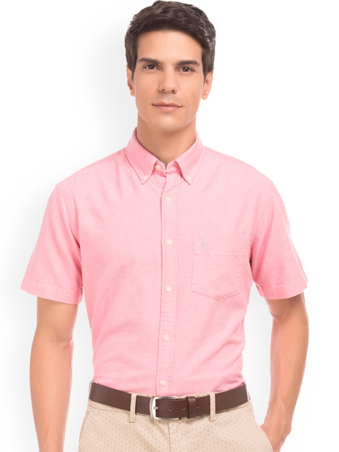 

U.S. Polo Assn. Men Pink Regular Fit Solid Casual Shirt