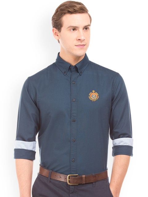 

U.S. Polo Assn. Men Blue Regular Fit Solid Casual Shirt