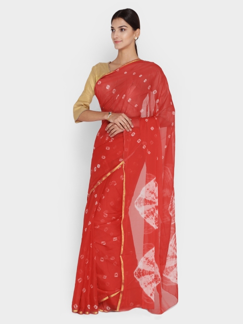 

Chhabra 555 Red Printed Poly Chiffon Saree