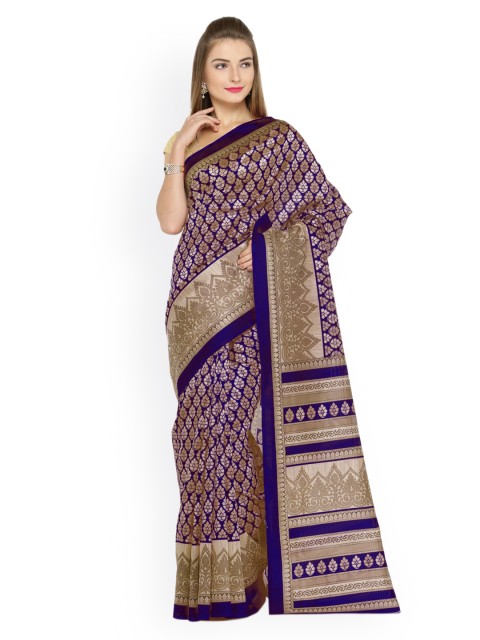 

Chhabra 555 Purple Art Silk Printed Banarasi Saree