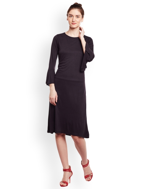 

LUCERO Women Black Solid A-Line Dress