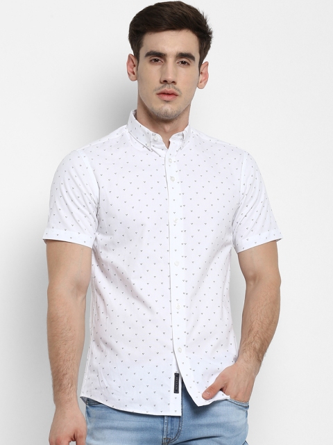 

Red Tape Men White Regular Fit Printed Casual Shirt