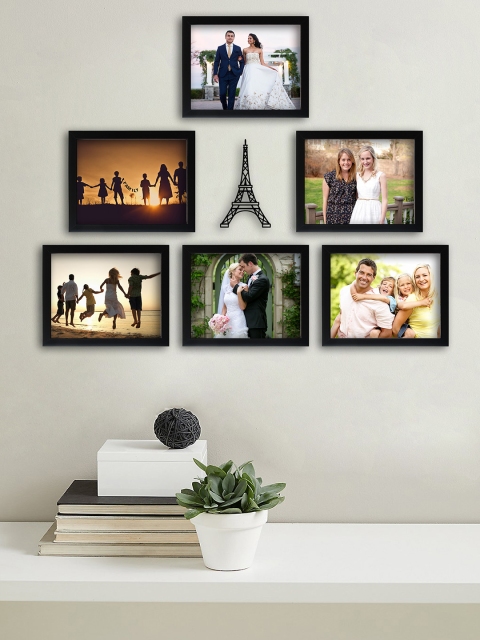 

Random Set of 6 Black Solid Photo Frames With Eifell Tower Plaque