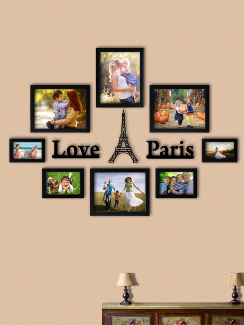 

Random Set of 8 Black Photo Frames With "Love-Paris" Plaque