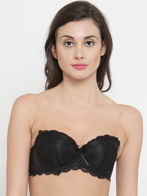 

PrettyCat Black Lace Underwired Heavily Padded Balconette Bra PC-BR-5083