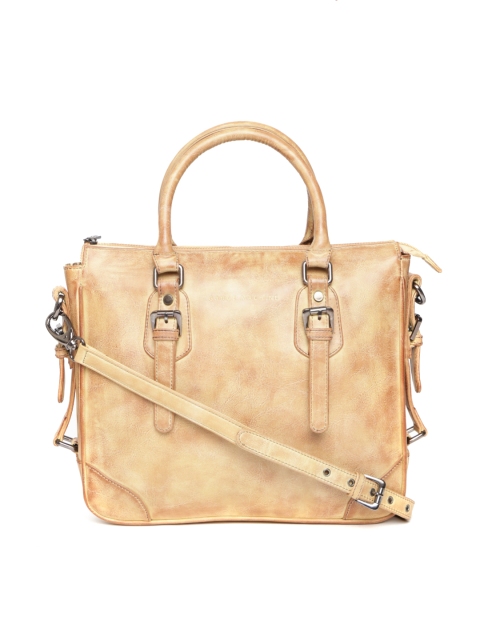 

Gauge Machine Beige Solid Handheld Bag with Detachable Sling Strap