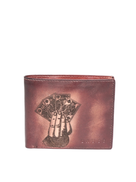 

Gauge Machine Men Brown Leather Textured Handcrafted Two Fold Wallet