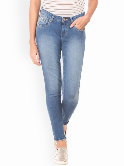 

Flying Machine Women Blue Skinny Fit Mid-Rise Clean Look Stretchable Jeans