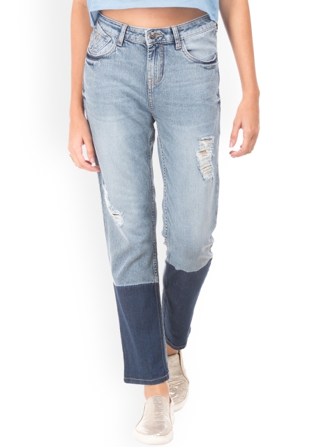 

Flying Machine Women Blue Slim Fit High-Rise Mildly Distressed Jeans