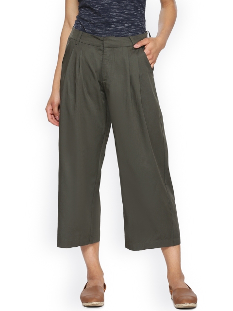 

People Women Grey Regular Fit Solid Culottes