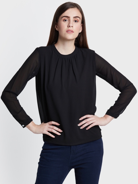 

AND Women Black Solid Top