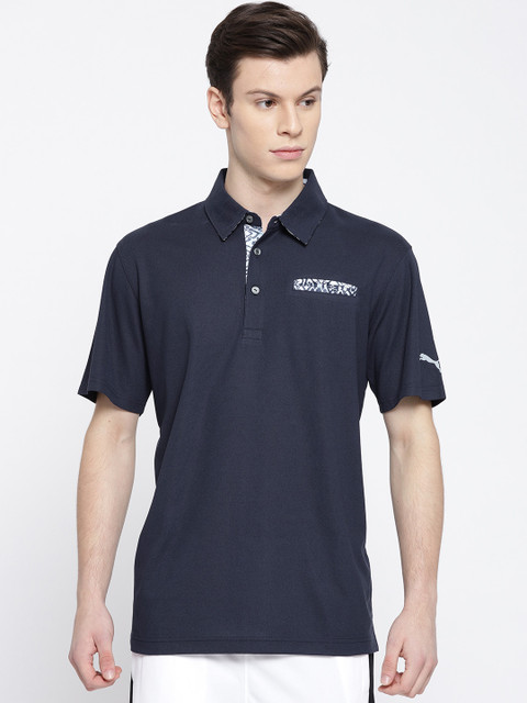 

Puma Men Navy Blue Solid Aloha Polo Collar T-shirt